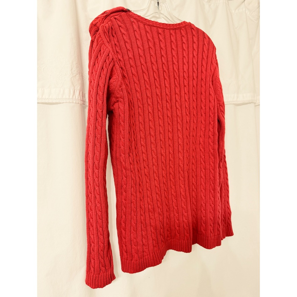Disney Store Minnie Mouse Red Cable Knit Sweater Winter Snowflake Women XL - Picture 6 of 10